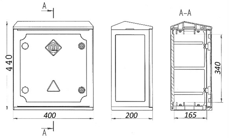 Щит распределительный ЩУР 4х4х2/1МП/2М/ПО чертеж