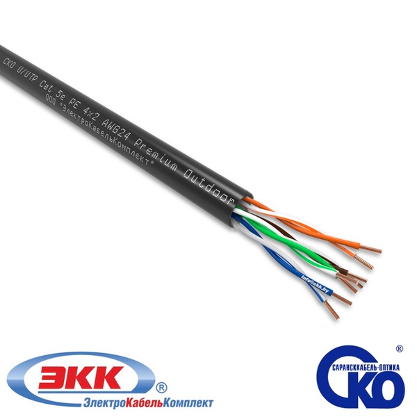 Наружняя витая пара U/UTP Cat 5e PE 4x2 AWG Premium Outdoor