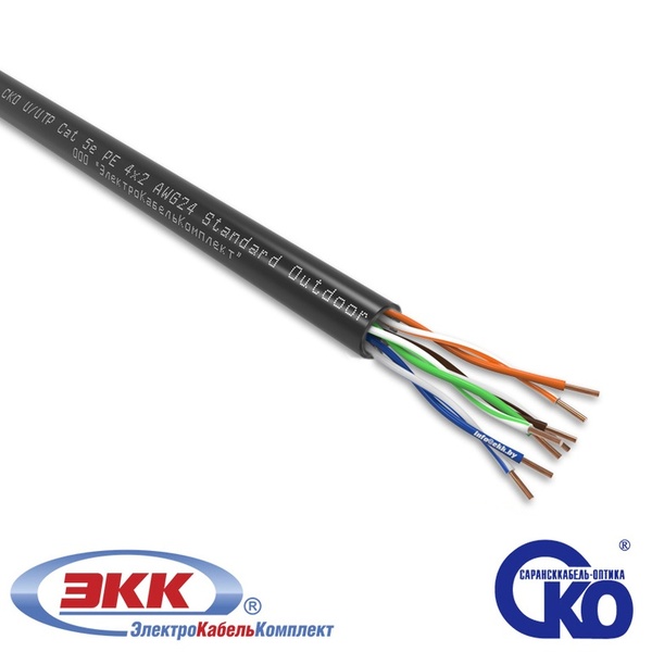Наружняя витая пара U/UTP Cat 5e PE 4x2 AWG Standard Outdoor