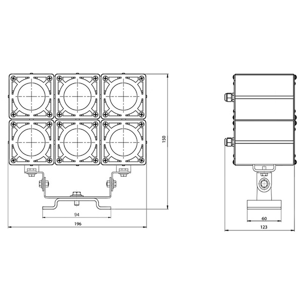 Светодиодный прожектор DS-LFL-048-6x3 (3x2)