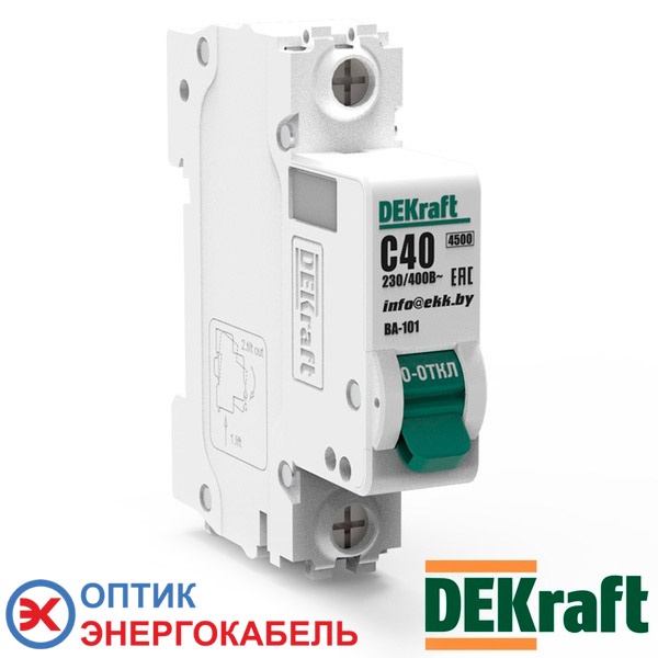Автоматический выключатель DEKraft ВА-101 C 1P 40A 11058DEK