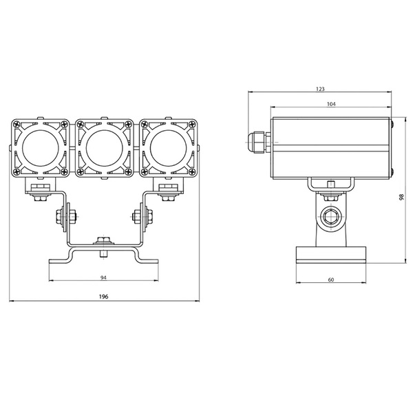 Светодиодный прожектор DS-LFL-024-3x3