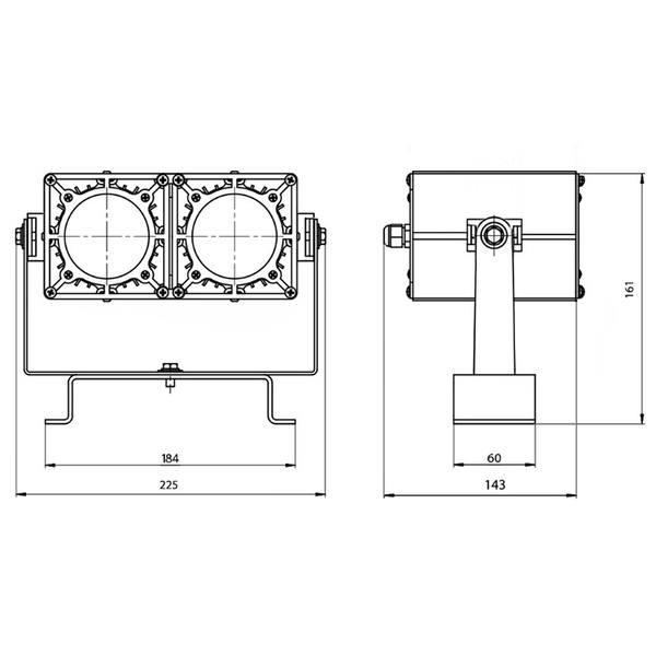 Светодиодный прожектор DS-LFL-050-2x12