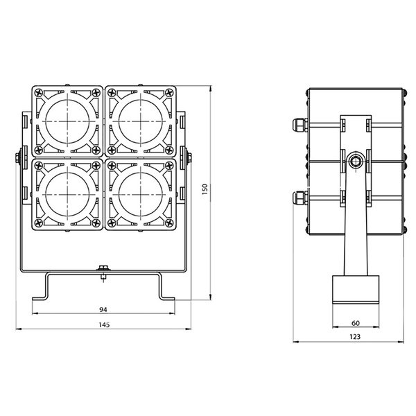 Светодиодный прожектор DS-LFL-32-4x3 (2х2)