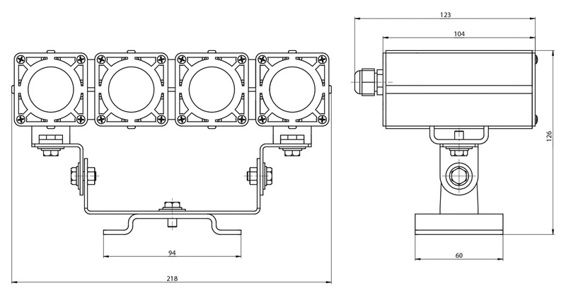 Светодиодный прожектор DS-LFL-032-4x3 (4х1)